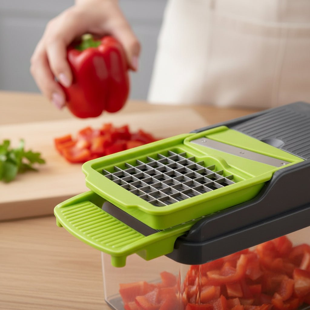 16-sı 1-də Çoxfunksiyalı Tərəvəz Doğrayan – Paslanmaz Polad Bıçaqlı Mətbəx Kombaynı