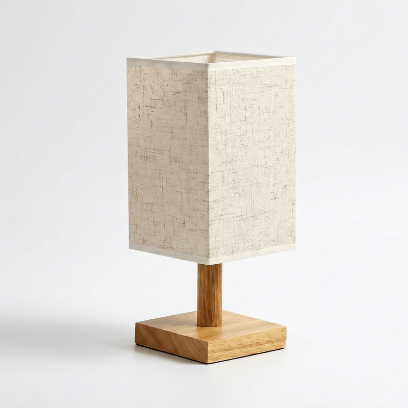 Modern Bambu Altlıqlı Masaüstü Lampa – Kətan Abajur və Yumşaq İşıqlandırmabizimHousebizimHouseAğ - bizimHouse