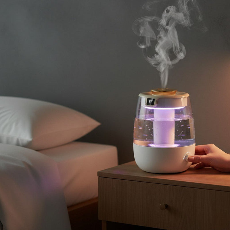 Rəqəmsal Ekranlı İkili Püskürtmə Nəmləndiricisi – 2.5L Tutum və LED Gecə İşığıbizimHousebizimHouseYaşıl - bizimHouse