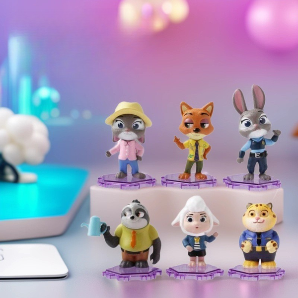 Zootopia (Heyvanlar Şəhəri) Mini Fiqur Kolleksiyası – 6-lı Dəst