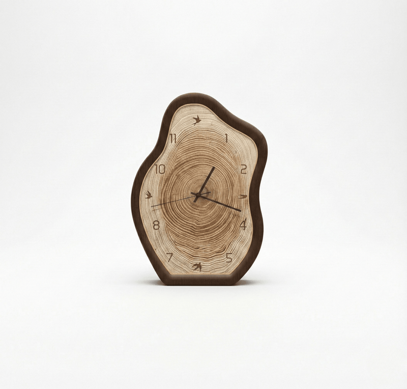 "Annual Rings" (İllik Həlqələr) Minimalist Saat – Həm Divar, Həm Masa ÜçünbizimHousebizimHouseBej - bizimHouse