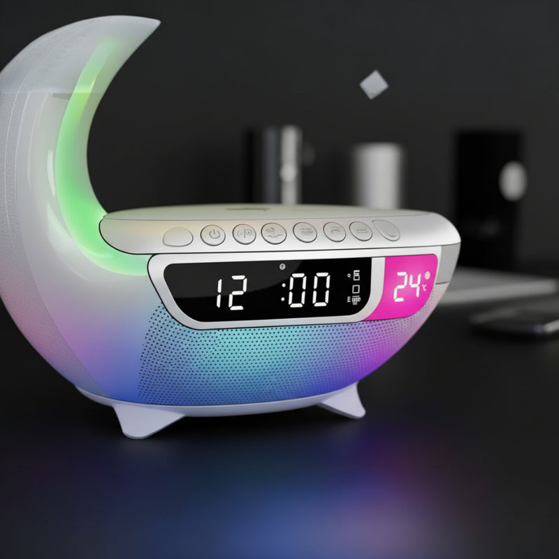 "G - Series" 6 - sı 1 - də Smart Dinamik – Simsiz Şarj, RGB Atmosfer İşığı və SaatbizimHousebizimHouseAğ - bizimHouse
