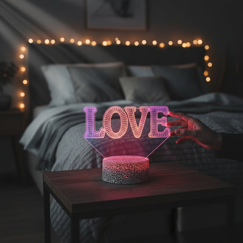 3D LED "LOVE" Proyeksiyalı Gecə Lampası – 16 Rəngli, Uzaqdan İdarəetməlibizimHousebizimHouse - bizimHouse