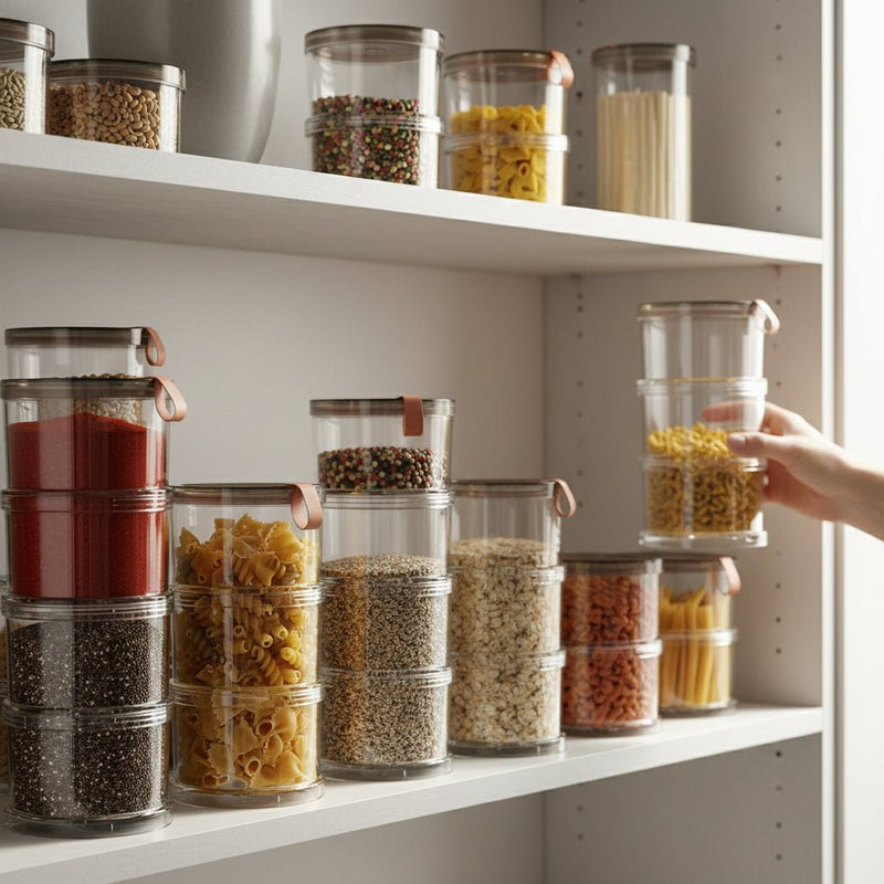 Premium Şəffaf Baharat və Ərzaq Saxlama Qabları – Hermetik QapaqlıbizimHousebizimHouse - bizimHouse