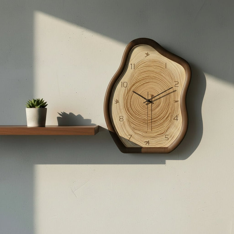 "Annual Rings" (İllik Həlqələr) Minimalist Saat – Həm Divar, Həm Masa ÜçünbizimHousebizimHouseTünd qəhvəyi - bizimHouse