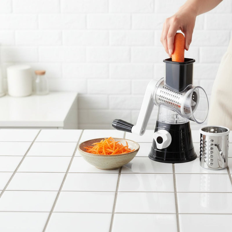 Çoxfunksiyalı Tərəvəz Doğrayan – Paslanmaz Polad Bıçaqlı Rəndə DəstibizimHousebizimHouseQara - bizimHouse