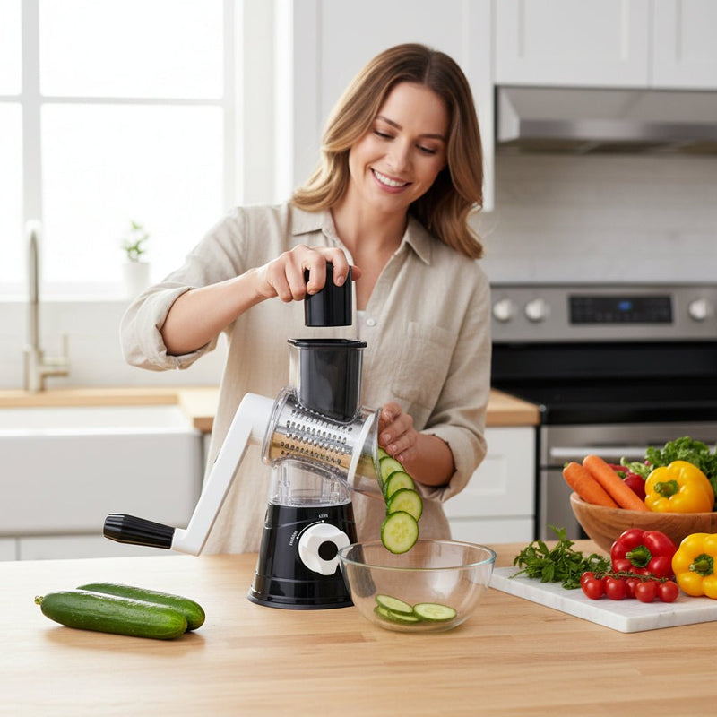 Çoxfunksiyalı Tərəvəz Doğrayan – Paslanmaz Polad Bıçaqlı Rəndə DəstibizimHousebizimHouseQara - bizimHouse