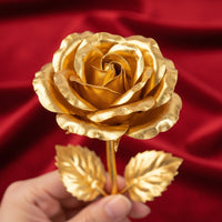 24K Qızıl Folqa Örtüklü Əl İşləməsi Gül – Hədiyyə Qutusunda və SertifikatlabizimHousebizimHouseQırmızı - bizimHouse