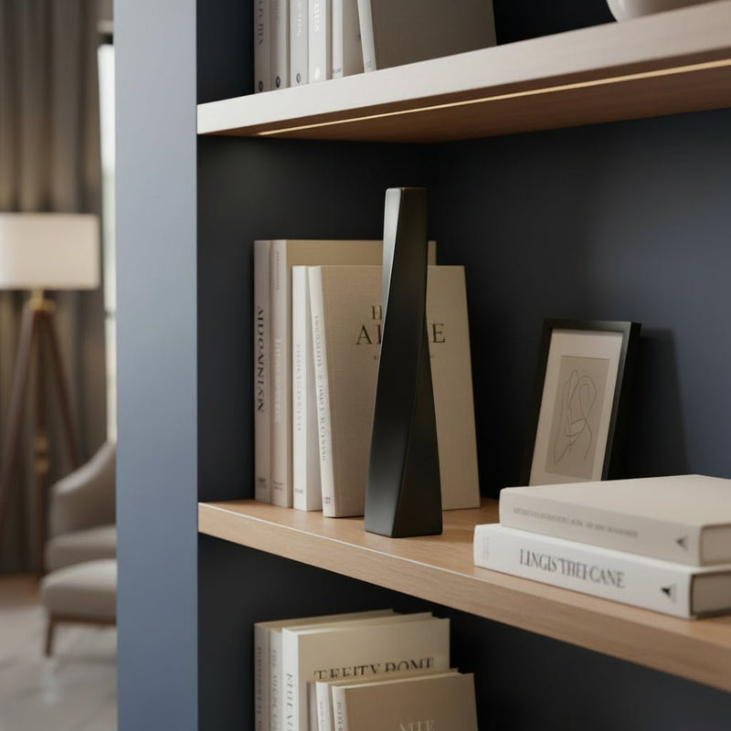 Modern Minimalist Keramika Vaza – Sırlı Səth və Abstrakt DizaynbizimHousebizimHouseQara - bizimHouse