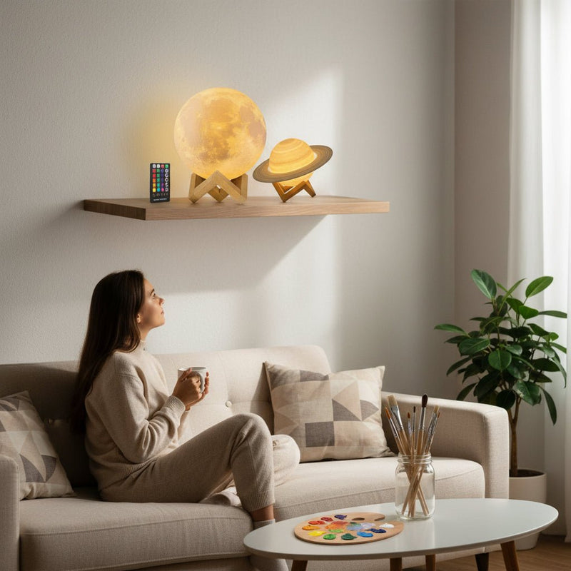 3D Həcmli Ay və Saturn Lampası – DIY Rəngləmə Paketi ilə FərdiləşdirinbizimHousebizimHouse - bizimHouse