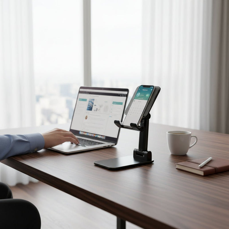 Ağırlıqlı və Qatlana bilən Masaüstü Telefon Tutacağı – Hər Yerə UyğunbizimHousebizimHouseQara - bizimHouse