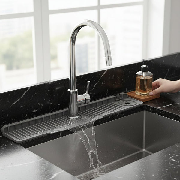 Antibakterial Silikon Kran Altlığı – Yüksək Meyilli Drenaj Sistemi