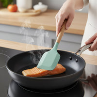 12 Parçalı Silikon Mətbəx Gereçləri Dəsti – Taxta Saplı və İstiyə DavamlıbizimHousebizimHouseÇəhrayı - bizimHouse