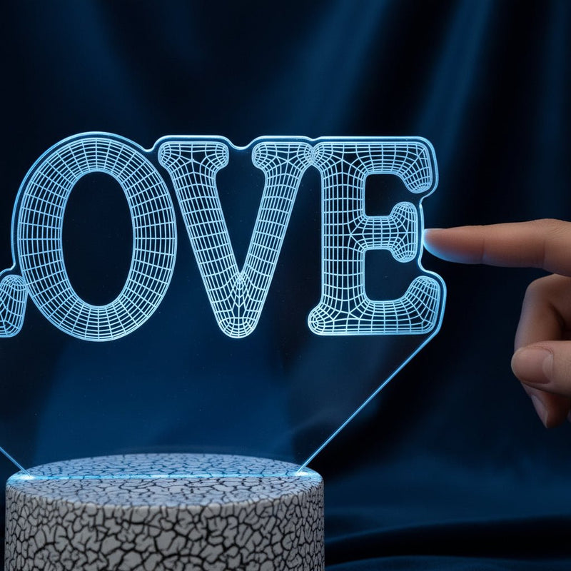 3D LED "LOVE" Proyeksiyalı Gecə Lampası – 16 Rəngli, Uzaqdan İdarəetməlibizimHousebizimHouse - bizimHouse