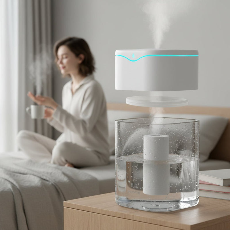 Mini USB Hava Nəmləndirici - 2.5L Tutum və Rəngarəng Gecə İşığıbizimHousebizimHouseÇəhrayı - bizimHouse