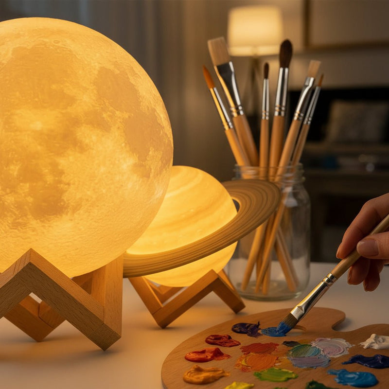 3D Həcmli Ay və Saturn Lampası – DIY Rəngləmə Paketi ilə FərdiləşdirinbizimHousebizimHouse - bizimHouse