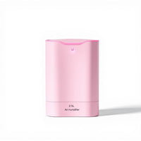 Mini USB Hava Nəmləndirici - 2.5L Tutum və Rəngarəng Gecə İşığıbizimHousebizimHouseÇəhrayı - bizimHouse