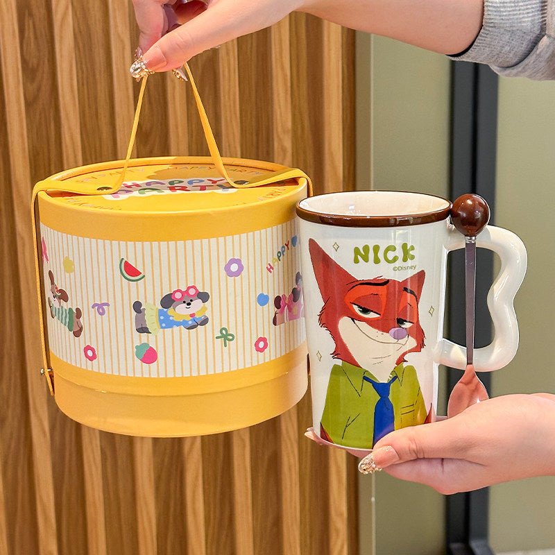 Zootopia "Nick & Judy" Keramika Fincan Dəsti – Qaşıqlı və Özəl Hədiyyə QutulubizimHousebizimHouseJudy - bizimHouse