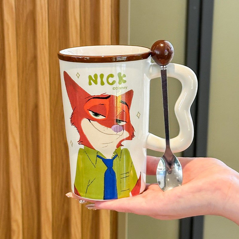 Zootopia "Nick & Judy" Keramika Fincan Dəsti – Qaşıqlı və Özəl Hədiyyə QutulubizimHousebizimHouseNick - bizimHouse