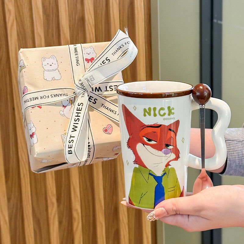 Zootopia "Nick & Judy" Keramika Fincan Dəsti – Qaşıqlı və Özəl Hədiyyə QutulubizimHousebizimHouseNick - bizimHouse