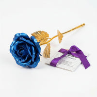 24K Qızıl Folqa Örtüklü Əl İşləməsi Gül – Hədiyyə Qutusunda və SertifikatlabizimHousebizimHouseAçıq mavi - bizimHouse