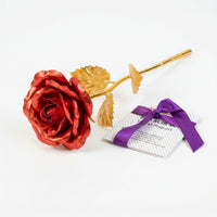 24K Qızıl Folqa Örtüklü Əl İşləməsi Gül – Hədiyyə Qutusunda və SertifikatlabizimHousebizimHouseQırmızı - bizimHouse