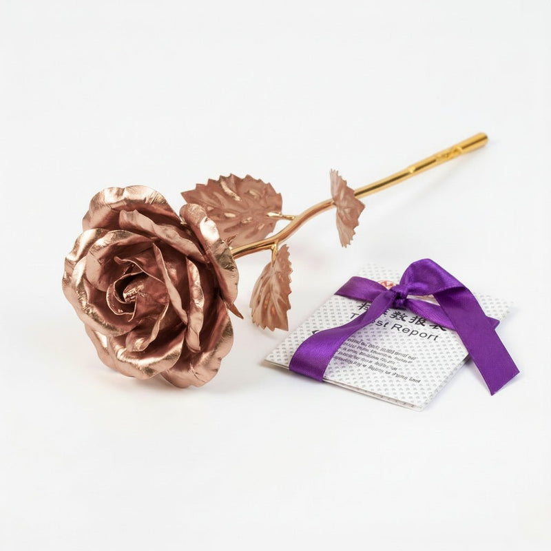 24K Qızıl Folqa Örtüklü Əl İşləməsi Gül – Hədiyyə Qutusunda və SertifikatlabizimHousebizimHouseÇəhrayı qızılı - bizimHouse